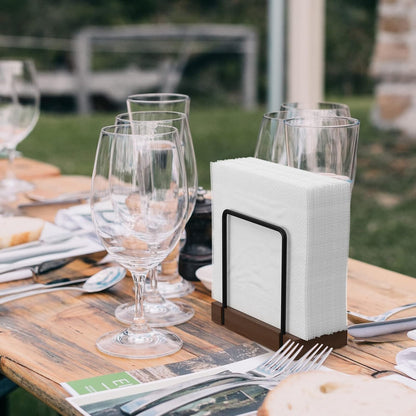 Napkin Holder for Table, Bamboo Iron Standing Napkin Dispenser for Dining Table Farmhouse Cocktail Picnic Rustic Wood Holders All Kitchen Dining Room