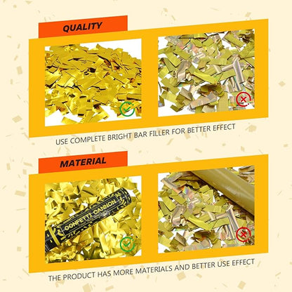Gold Confetti Poppers Confetti Cannon 2 Pack Gold Foil Confetti 12 Inch Party Poppers for Wedding Birthday Graduation New Year’s Eve Party Decorations & Photo Props