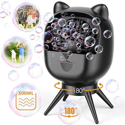 Portable Bubble Machine for Kids with 1800mAh Rechargeable Battery, 400ml Large Tank, Dual Speed Control & USB-C Charging, Indoor Outdoor Bubble Blower Party Toy