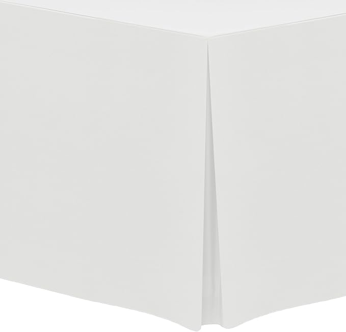 Ultimate Textile -3 Pack- 5 ft. Fitted Polyester Tablecloth - Fits 30 x 60-Inch Banquet and Folding Rectangular Tables - 42" H, White
