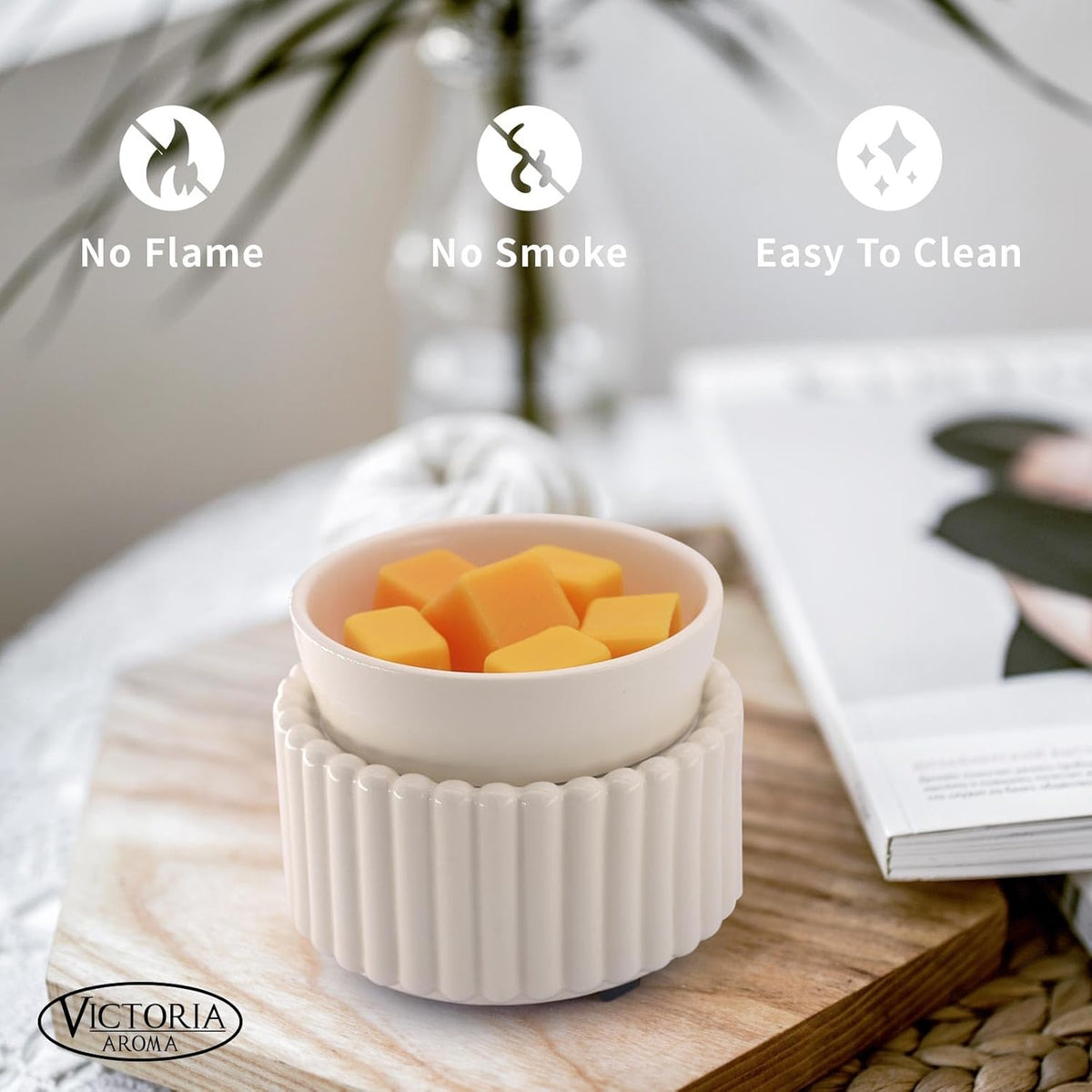 Ceramic Wax Melt Warmer 3-in-1 Candle Wax Warmer for Scented Wax Melter Electric Fragrance Wax Burner for Home Office Bedroom Gift & Decor…