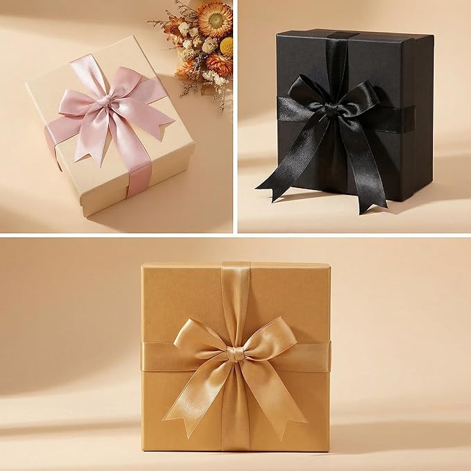 Rose Gift Wrap Bows - 100 Pcs 3.3 Inch Elegant Satin Bows for Wedding Decor, Valentine's Day, Mother's Day, Romantic Gifts, Baby Girl Shower, Birthday, Christmas, Party Decorations