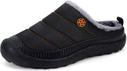 Womens Mens House Slippers Slip on Snow Winter Warm Fully Fur Lined Slippers Indoor Outdoor Shoes