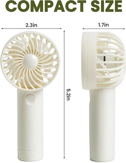 6 Pcs Mini Handheld Fan Bulk, 3 Speed Portable Personal USB Rechargeable Fan, Battery Operated Small Pocket Eyelash Fans for Women Men Makeup Travel Indoor Outdoor Summer