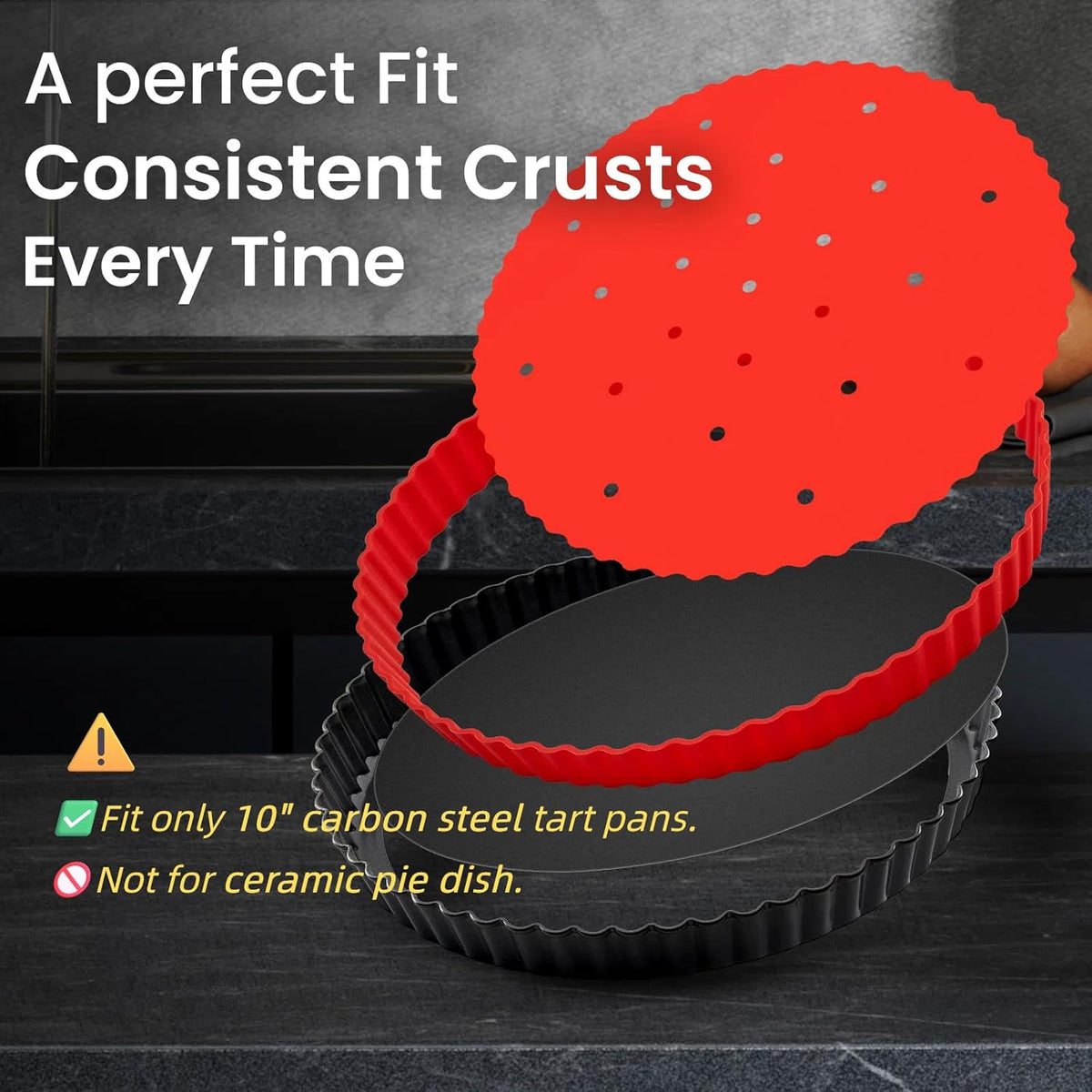 Pie Weights for Blind Baking 10" Tart Pan,Silicone Pie Weight for Baking Crust,Reusable Pies Crust Weights – for Pies/Tart/Quich– Food-Safe