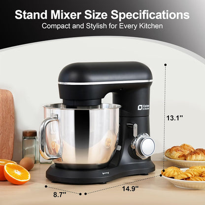 Kitchen in the box 7QT 900W 10-Speed Stand Mixer, Tilt-Head Kitchen Electric Mixer with Dough Hook, Whisk & Flat Beater(Onyx Black)