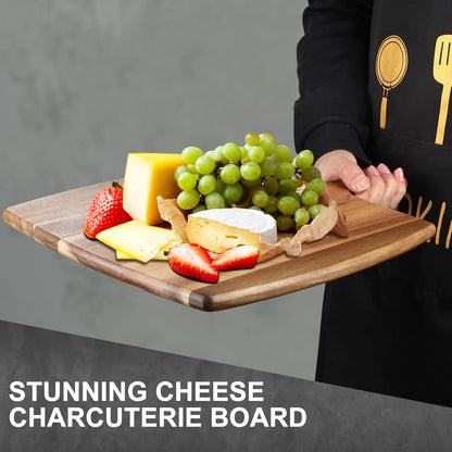 Large Wooden Charcuterie Boards Acacia Wood Cutting Boards for Kitchen Meat Chopping Board Bread Serving Cheese Board Decorative Big Cutting Board