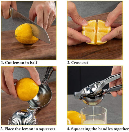 Lemon Squeezer, Lemon Squeezer Juicer, Citrus Juicer Handheld, Metal Lemon Hand Press, Lime Squeezer Bar Tool, Manual Citrus Press w/Stainless Steel Zester