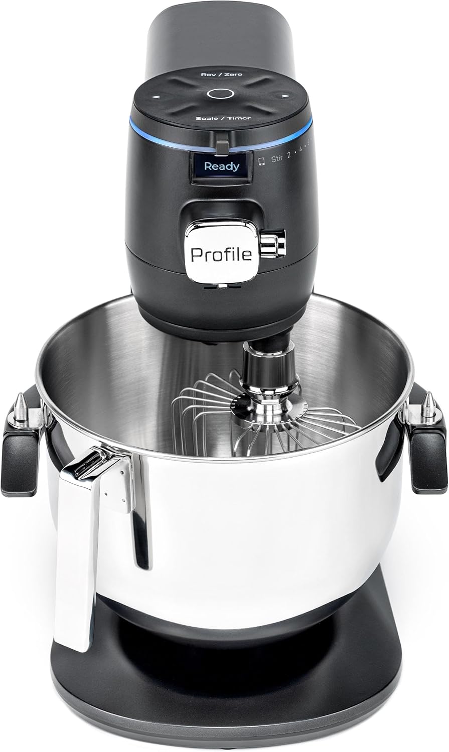 GE Profile Smart Stand Mixer, Built-In Smart Scale & Auto Sense Technology, 7qt Stainless Steel Bowl, 11 Speed, Includes Dough Hook, Beater