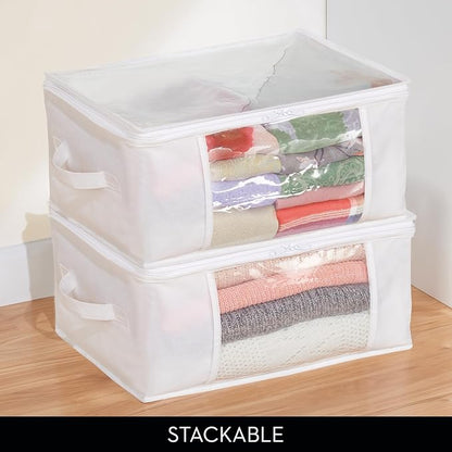 iDesign Fabric Storage Bags with Zipper, Medium, Set of 2, 16" x 12" x 8"