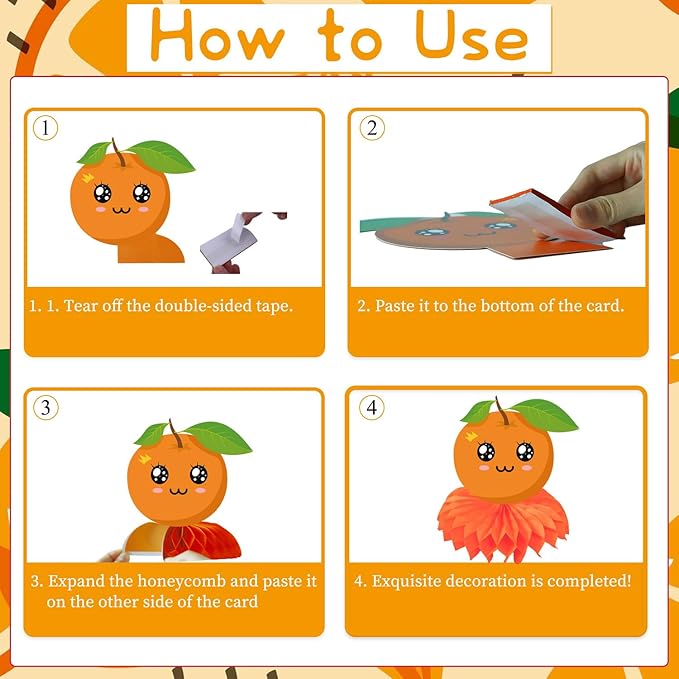 Little Cutie Baby Shower Decorations, 9PCS Cute Orange Party Table Decorations, A Little Cutie Is on the Way Baby Shower Decor Supplies