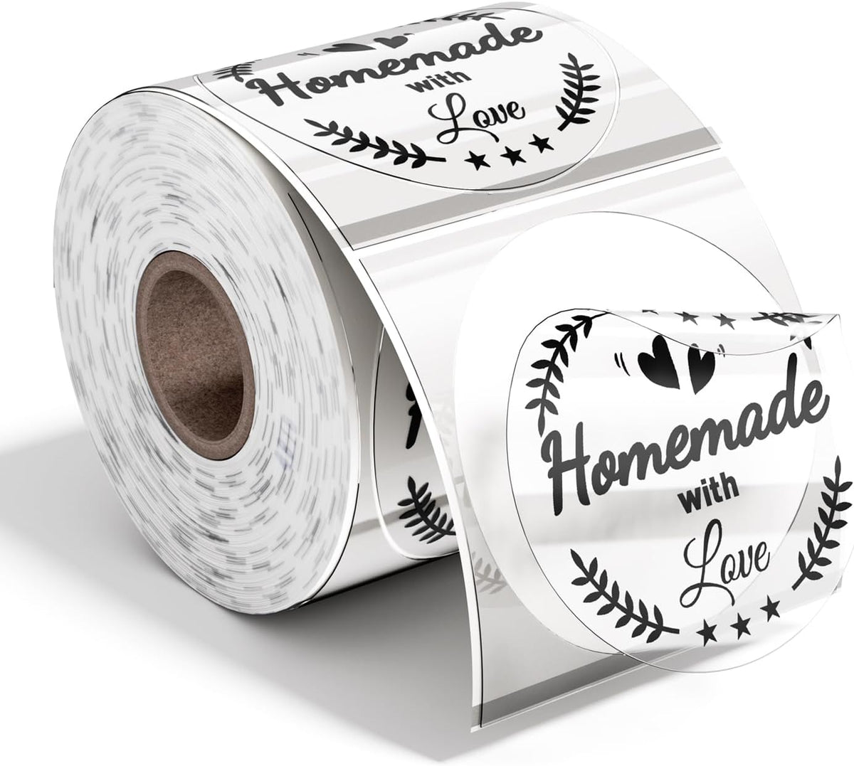 2 Inch Transparent Round Thermal Labels,Self Adhesive Circle Clear Waterproof Thermal Label,500 Labels/Roll, Multipurpose Roll Direct Sticker for DIY Logo Design