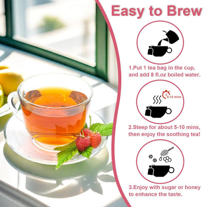 Tearelae - Raspberry Leaf Tea - 1.5g x 60 Count - Premium Red Raspberry Leaves Tea Bags - Promote a Healthy Pregnancy, Ease Menstrual Cramp
