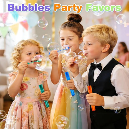 300 Pcs Mini Bubble Wands for Kids, Bulk Bubble Wands in 10 Colors, Kids Party Favor, Themed Birthday, Christmas, Goodies Bags, Wedding, Carnival Prizes Toys, Bubble Summer Outdoor Gifts for Kids
