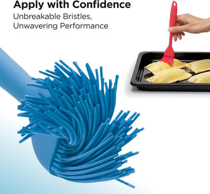 Kitchen Mama WaltzGrip Platinum Silicone Basting Pastry Brush, Blue | Heat-Resistant, For Cooking, Baking, Grilling, Spreading Oil or Butter, Dishwasher-Safe