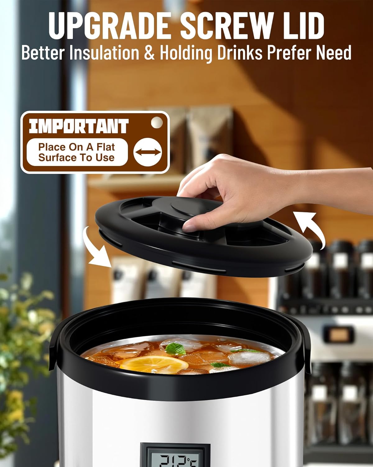 WantJoin Insulated Beverage Dispenser-75 Cup Hot&Cold water Urn for Catering-Stainless Steel Premium 12 L/3.2 Gallon Hot Drink Dispenser with Spigot