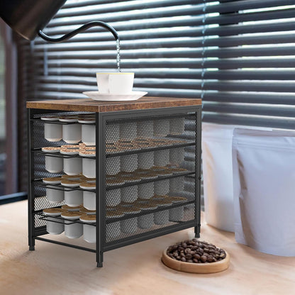 Nananardoso Coffee Pod Holder For Counter, 4 Tier Coffee Pod Drawer for Keurig Pod Storage Drawer Holder