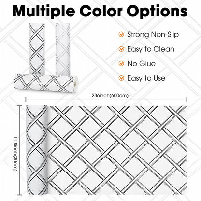 Drawer and Shelf Liners for Kitchen Cabinets Non-Adhesive Cabinet Liners Strong Grip Non Slip Waterproof Contact Paper for Cabinets and Drawers Shelves Cupboard,Geometric,12IN X 20FT