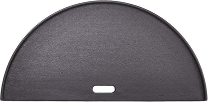 Kamado Joe Half-Moon Cast Iron Reversible Flat-Top Griddle with Smooth and Ribbed Surface for Classic Joe Charcoal Grill and Smokers in Black, Model KJ-HCIGRIDDLE
