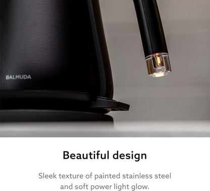 Balmuda The Kettle, Electric Gooseneck Kettle, Lightweight, Stainless Steel, 0.6L (20fl oz) Capacity, Neon Light Indicator