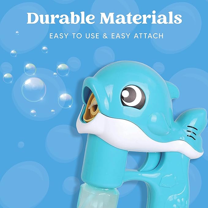 JOYIN 2 Bubble Guns, Whale Bubble Maker LED Automatic with 4 Refill Solutions for Kids, Toddlers, Summer Outdoor Toy, Party Favor