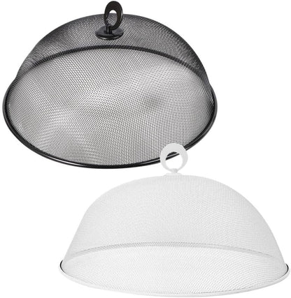 Metal Mesh Food Cover 2pcs Outdoor Mesh Food Tents Dome Screen Plate Cover 30cm Stainless Steel Fruit Fly Nets Picnic Food Umbrella for Table BBQ Camping