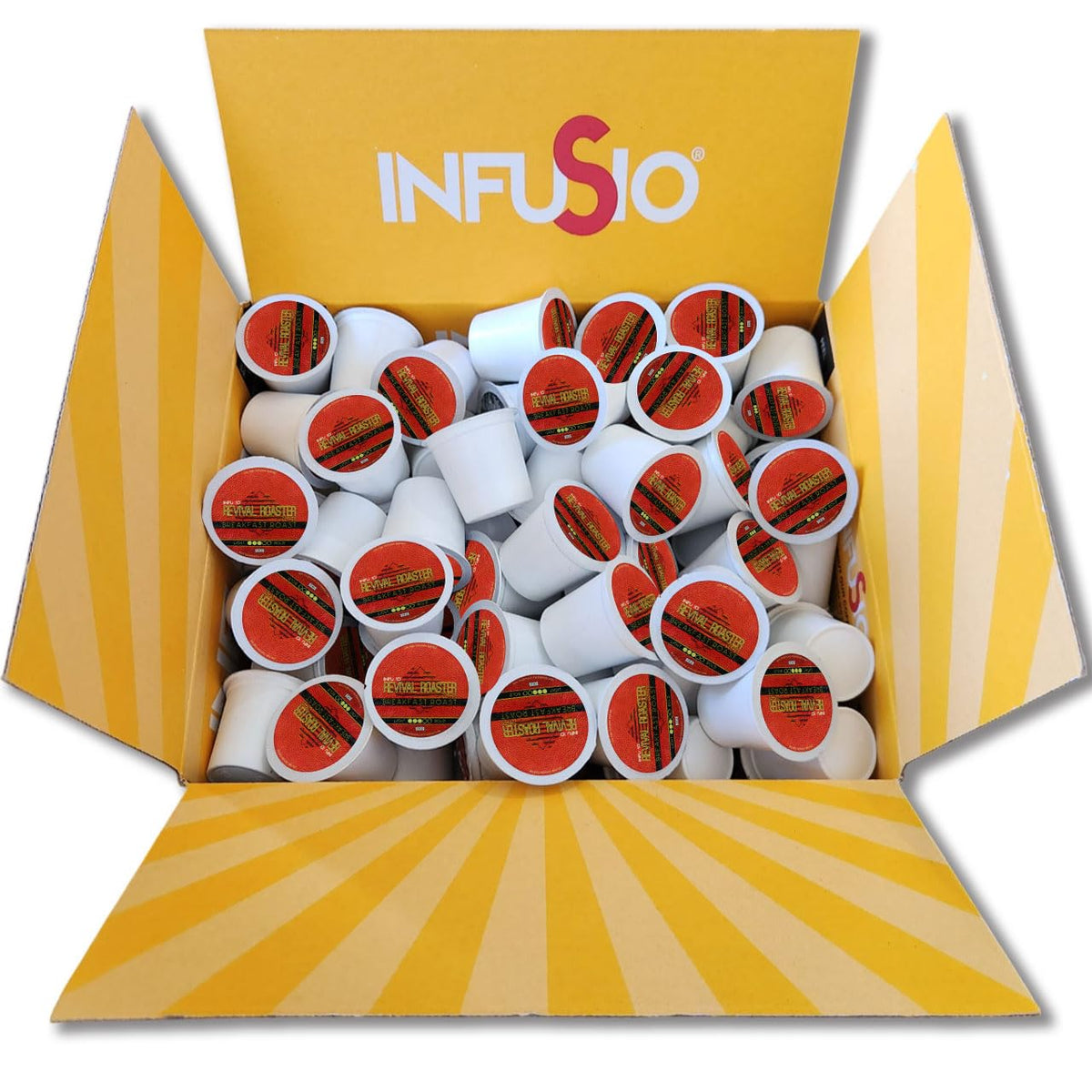 InfuSio Coffee Pods – 96 Count, Breakfast Blend (Medium Roast Coffee) Single Serve Coffee Pods for Keurig K Cup® Brewers