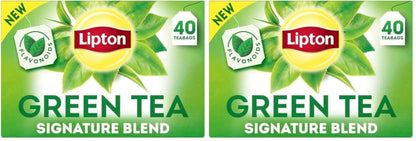 Lipton Green Tea Bags, 40 Count, Pack of 2 | Unsweetened | Contains Caffeine | With Flavonoids