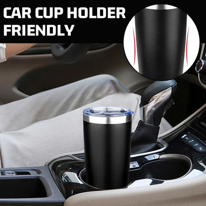 20oz Tumbler with Lid Double Wall Vacuum Insulated Travel Coffee Mug Stainless Steel Thermal Cup Powder Coated Sturdy Coffee Tumbler Bulk for Hot and