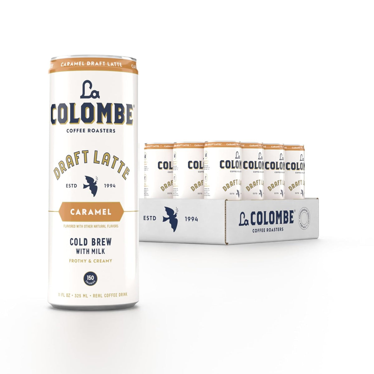 La Colombe Coffee, Caramel Draft Latte, 11 fl oz Cans (Pack of 12), Coffeehouse Quality Cold Brew, Specialty Grade Coffee Beans