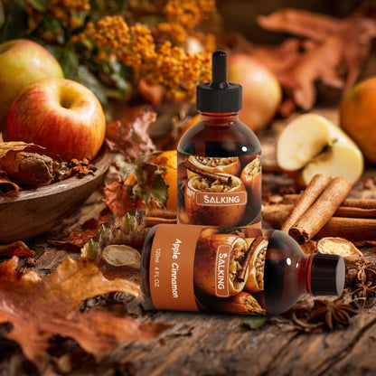 SALKING Apple Cinnamon Fragrance Oil, 120ml (4 Fl Oz) Premium Essential Oils for Diffuser, Candle Scents for Candle Making, Soap Making Supplies, Autumn Diffuser Oil, Halloween Thanksgiving Gift