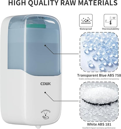 Automatic Soap Dispenser Wall Mount, 33.8oz/1000ml Dish Soap Dispenser for Bathroom, Touchless Electric Commercial Soap Dispensers Kitchen, White