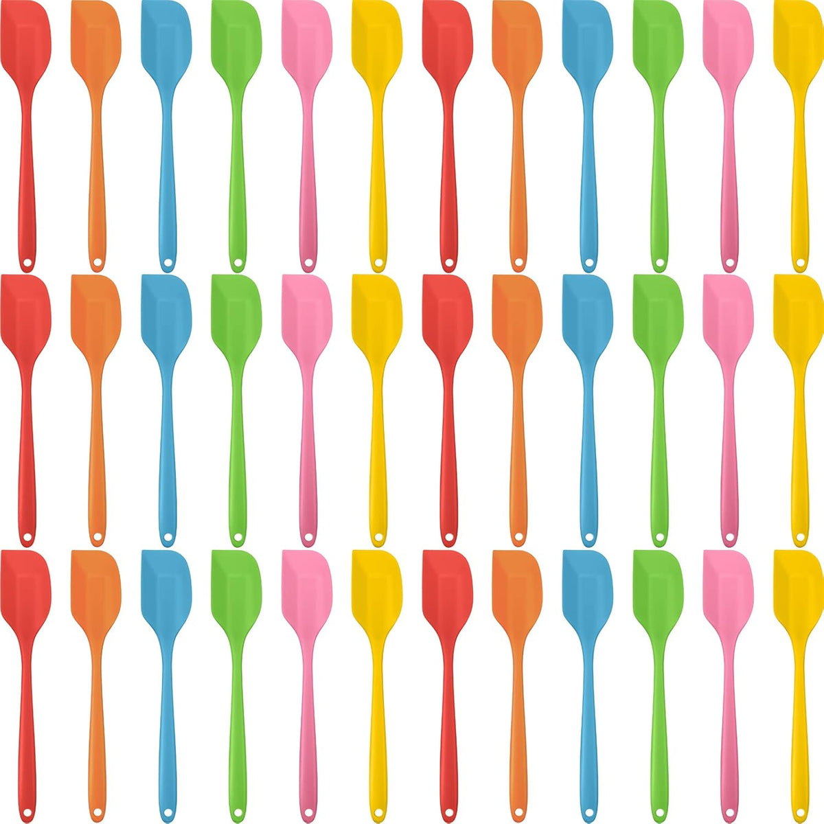 Irenare 36 Pcs Mini Silicone Spatulas Bulk 8.3 Inch Heat Resistant Scrapers Rubber Spatulas Seamless Design Non Stick Flexible for Kitchen Use Cooking Baking Mixing