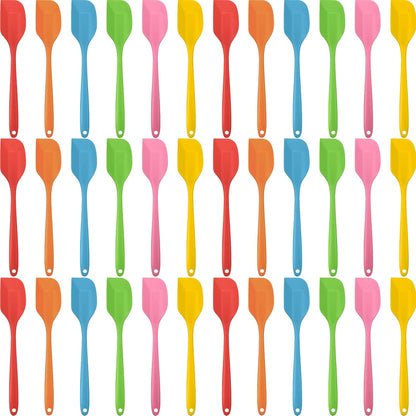 Irenare 36 Pcs Mini Silicone Spatulas Bulk 8.3 Inch Heat Resistant Scrapers Rubber Spatulas Seamless Design Non Stick Flexible for Kitchen Use Cooking Baking Mixing
