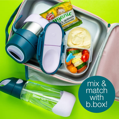 b.box Insulated Food Jar with Spork, 11 oz Lunch Containers for Kids | Stainless Steel Lunch Box for Kids, Food Containers, Warm 5 Hours, Easy Open, Dishwasher Safe, BPA Free — Emerald Forest