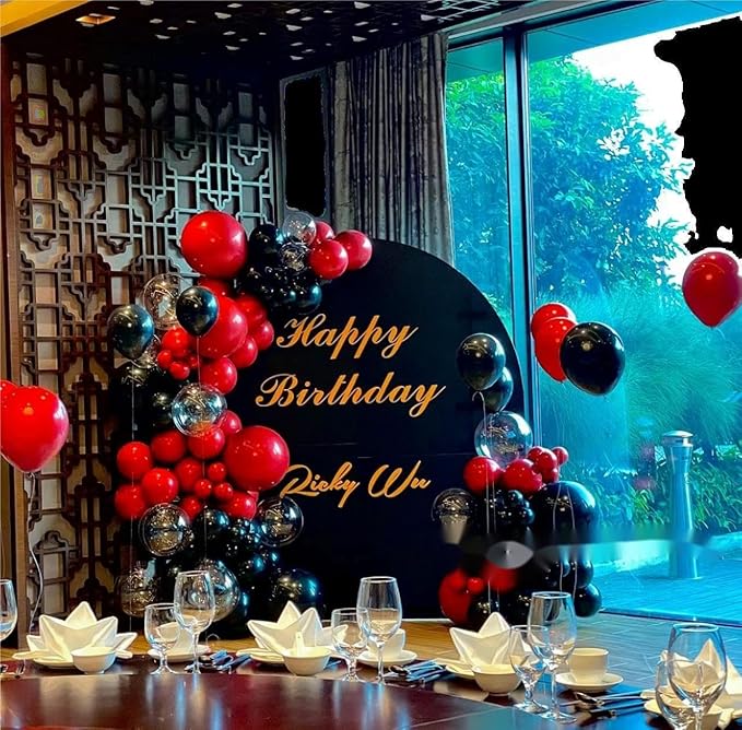 Red Black Balloon Garland 127 Pcs 18In 12In 10In 5In Latex Balloons Arch Kit for Birthday Casino Themed Valentine’s Day Party School Dances and Proms Decorations