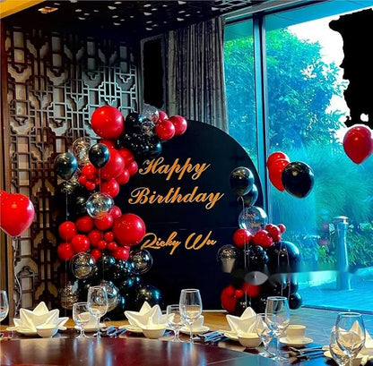 Red Black Balloon Garland 127 Pcs 18In 12In 10In 5In Latex Balloons Arch Kit for Birthday Casino Themed Valentine’s Day Party School Dances and Proms Decorations