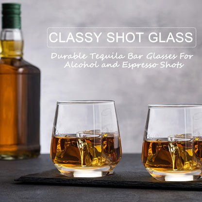 Zopeal 24 Pack Shot Glasses 3.25 oz Tequila Heavy Base Whiskey Tasting Glass Cups Small Liquor and Spirit Bar Shooter for Drinking Tasting Espresso