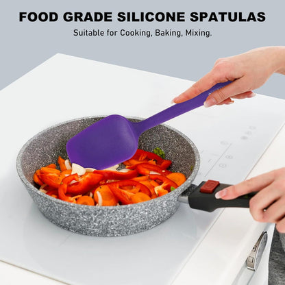 NileHome Silicone Spatula Set, 6 Pcs Food Grade Kitchen Utensils with Silicone Brush Heat Resistant Dishwasher Safe BPA-Free Rubber Spatula for