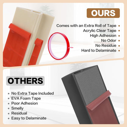 Floor Transition Strip Vinyl Door Threshold Ramp Self Adhesive Carpet Edging Strip Doorway Edge Trim, Overlap Edge Reducer for Laminate Carpet, Floor, Tile (Yellow Wood, 2/5" to 3/5", 3.3Ft)