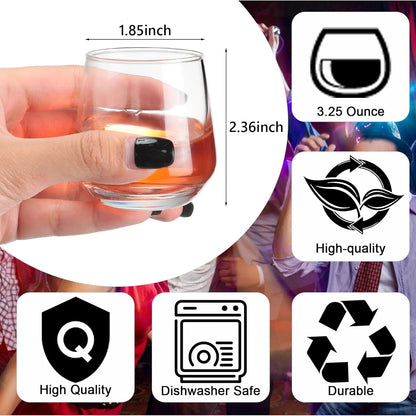 Zopeal 24 Pack Shot Glasses 3.25 oz Tequila Heavy Base Whiskey Tasting Glass Cups Small Liquor and Spirit Bar Shooter for Drinking Tasting Espresso