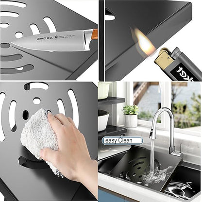 Pots and Pans Organizer for Cabinet Black Adjustable 3 Tier Pot Organizer Rack Under Sink or Floating Shelf Heavy Duty Kitchen Storage Organizers Pot Lid Organizer