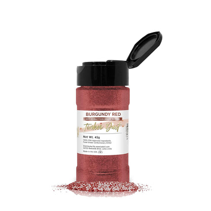 Bakell Burgundy Red Edible Glitter, 45 Grams, Tinker Dust Edible Glitter, Kosher Certified, 100% Edible Glitter, Cakes, Cupcakes, Cake Pops, Drinks