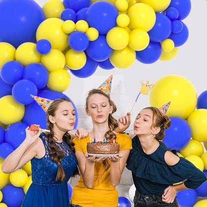 Blue Yellow Balloon Arch Garland Kit - Royal Blue Yellow Balloons Yellow Blue Balloons Balloons for Wedding Graduation Anniversary Bridal Shower Birthday Party Decorations
