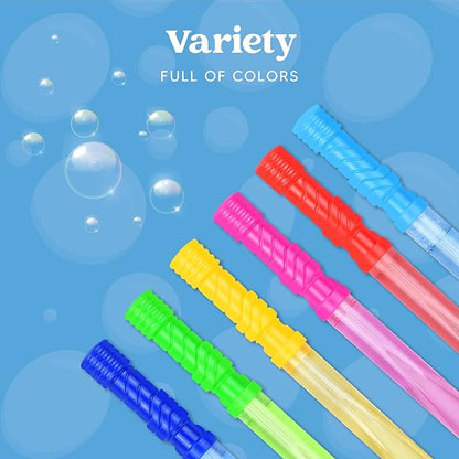JOYIN 12 PCS 14.6’’ Big Bubble Wands with 12 X 12 ml Bubbles Refill Solution + 32 oz Bubble Solution Concentrated Refills (up to 2.5 Gallon) for Kids, Adults, Summer Toy Party Favor, Outdoors, Easter