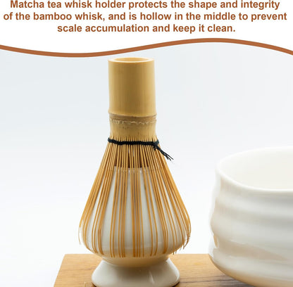 HARFINGTON Ceramic Chasen Stand 73mm Matcha Whisk Holder Teas Set Whisks Stand Traditional Matcha Tea Chasen Holder Tea Set Accessories for Tea Tasting, Green White