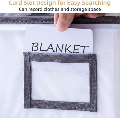 TAILI Under Bed Jumbo Vacuum Seal Storage Bags for Comforters and Blankets, Large Capacity White Foldable Box Save 80% Space, 41" x 17.7" x 6"