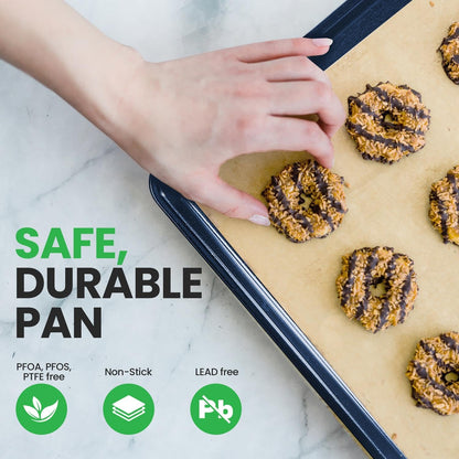 NutriChef Extra Large Nonstick Cookie Sheet Baking Pan, XL Size 22 Inch x 16 Inch, Premium Carbon Steel Oven Baking Sheet for Cookies, Jelly Rolls
