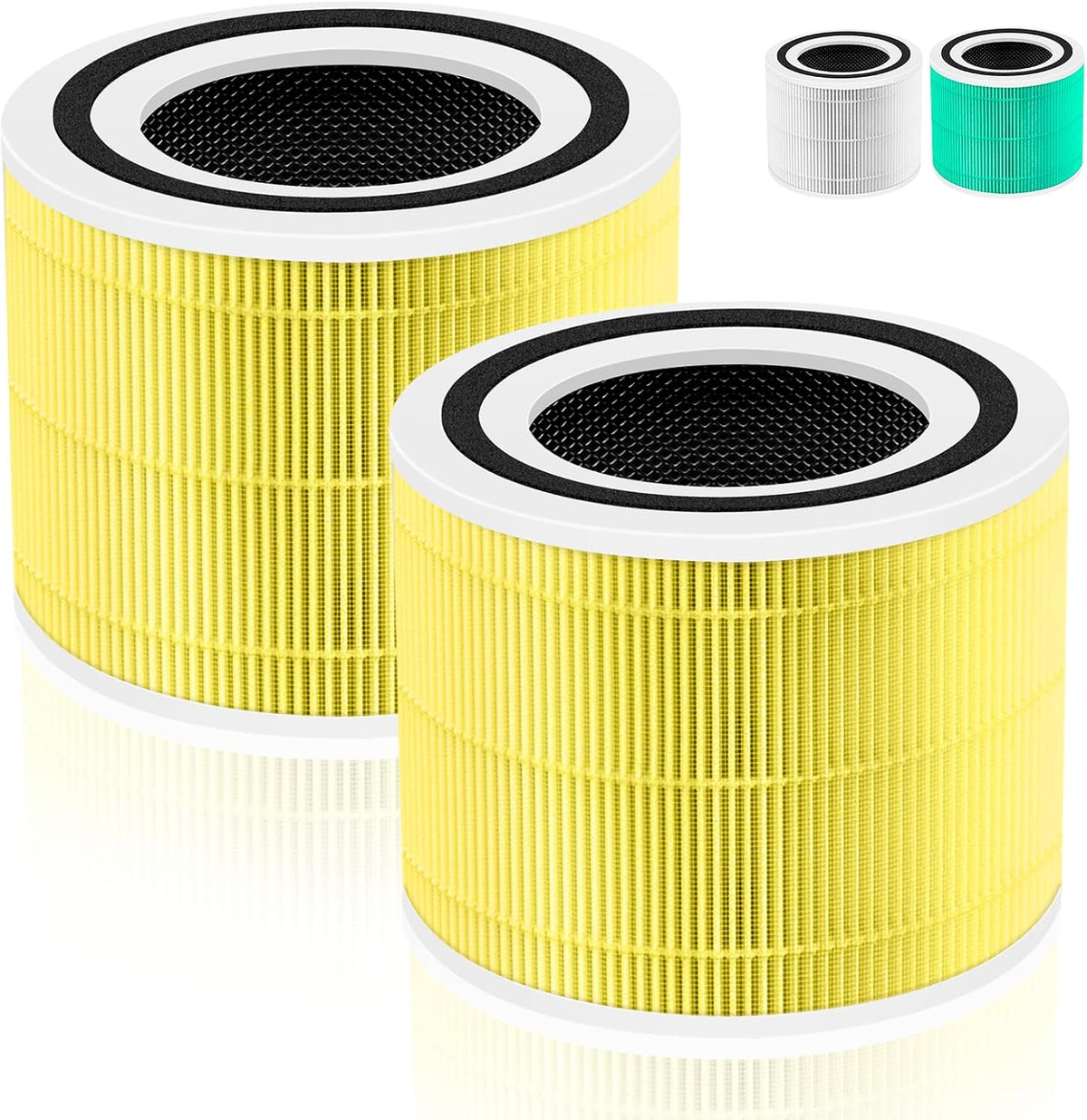 240 True HEPA Pet Allergy Replacement Filter 14 for Puro 240 Air Purifier,3-in-1 High-Efficiency HP-14 with Activated Carbon Filter,2 Pack,Yellow