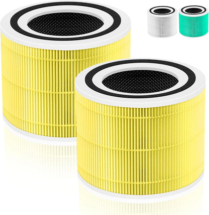 240 True HEPA Pet Allergy Replacement Filter 14 for Puro 240 Air Purifier,3-in-1 High-Efficiency HP-14 with Activated Carbon Filter,2 Pack,Yellow